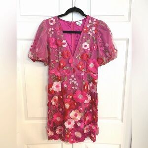 Pink Diamond Floral Mini Dress